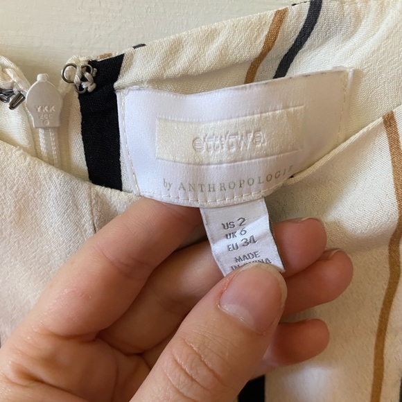 🌻Anthropologie White Striped Whited Wide Leg Pants - Picture 7 of 12